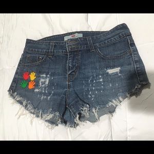 Hand decorated shorts